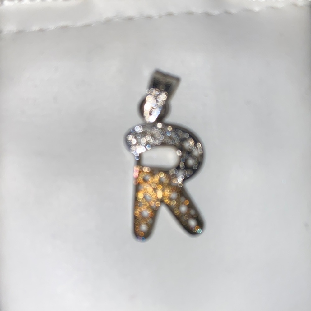 Silver and Gold 'R' Pendant